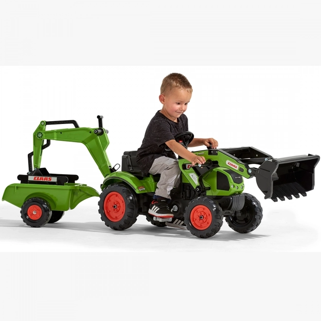 Schlepper Claas Arion mit Lader, Bagger und Anhänger