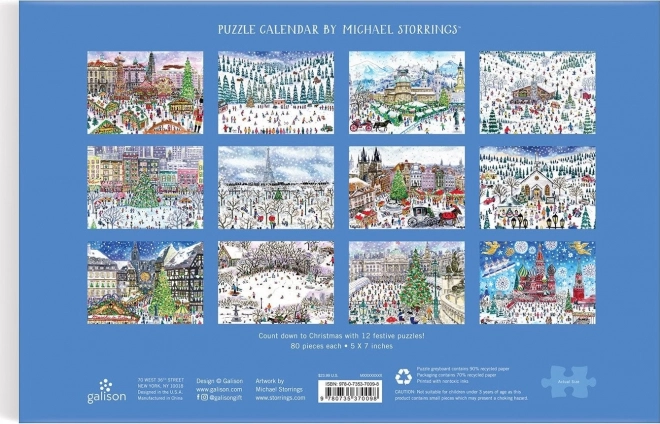 Galison Puzzle Adventskalender: 12 Weihnachtstage Puzzle