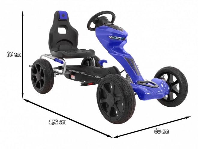 Grand Ride Tretkart für Kinder 3+ Blau + EVA Räder + Verstellbarer Sitz + Handbremse