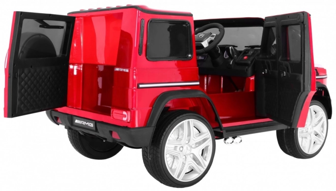 Mercedes AMG G65 Elektroauto für Kinder Rot lackiert + Gepäckträger + Lichter Geräusche