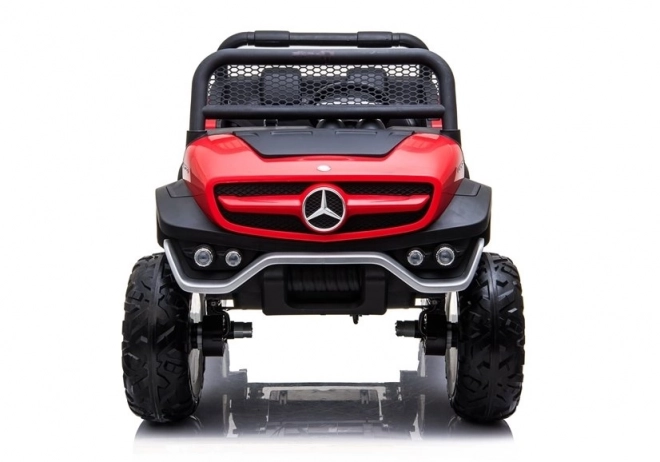 Roter Mercedes Unimog Elektroauto für Kinder