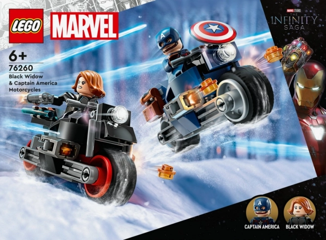 Marvel Motorräder der Schwarzen Witwe und Captain America