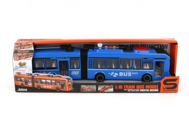 Blauer Trolleybus Spielzeug