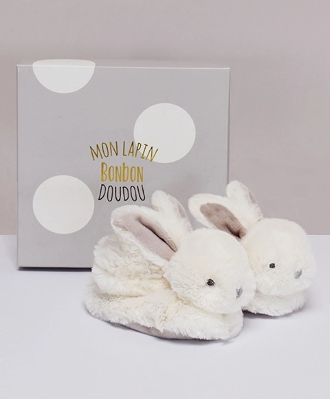 Doudou Geschenkset Kaninchenplüsch-Babyschuhe