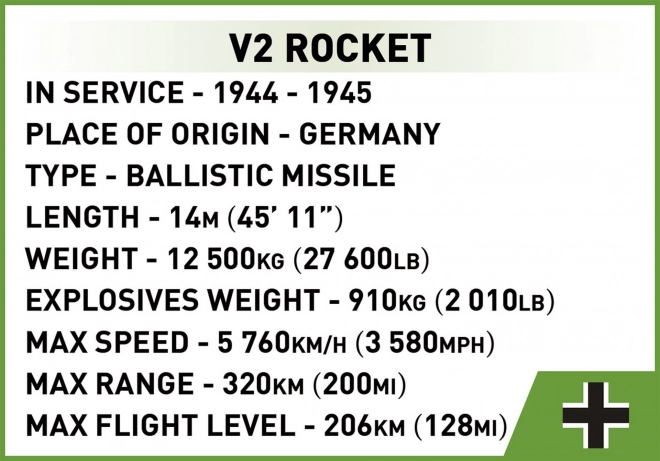 Rakete V2 Konstruktionsspielzeug