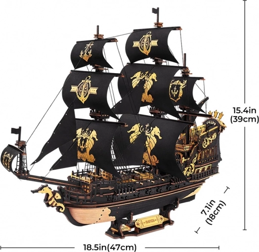 3D mechanisches Segelschiff Seepferdchen
