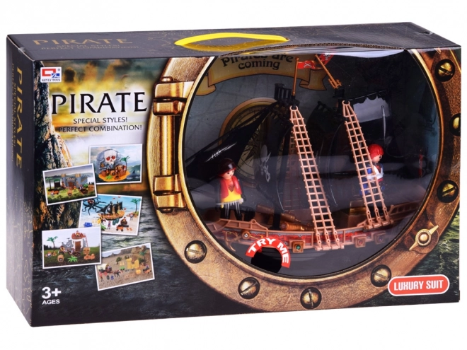 Piraten-Schiffsspielset mit Figuren und Kanone