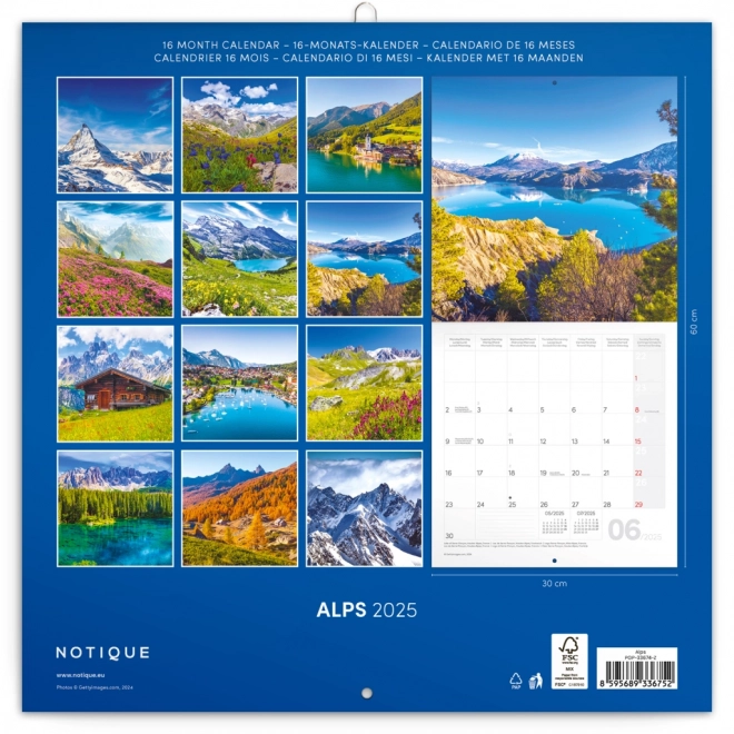 Notizkalender Alpen 2025