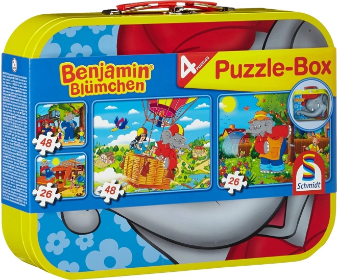 Benjamin Blümchen Puzzle 4 in 1 im Metallkoffer