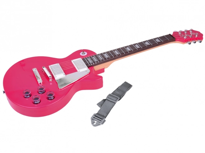 Elektrische Kindergitarre mit Gurt – Rosa