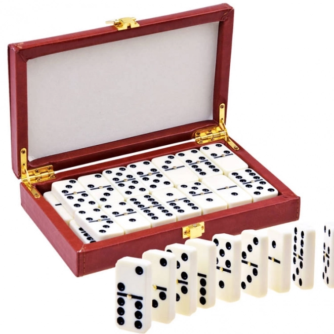 Elegantes Domino Spiel im Lederbox