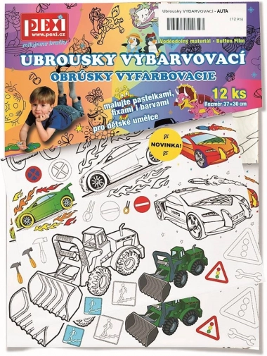 Ausmal-Servietten Pexi – Autos
