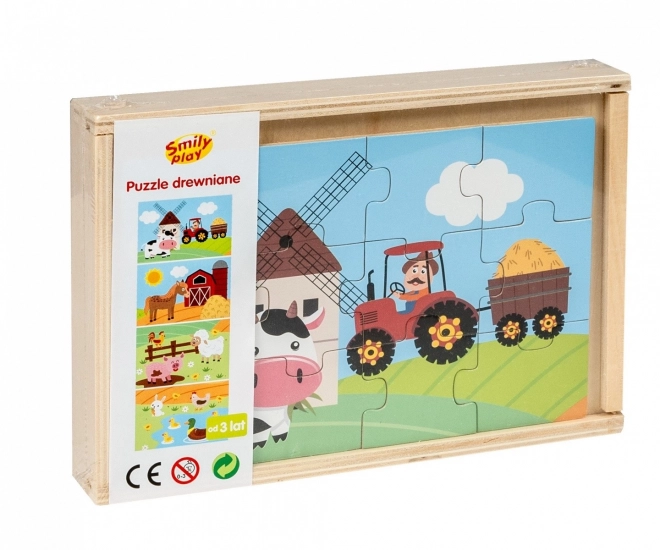 Holzpuzzle - Leben auf dem Land
