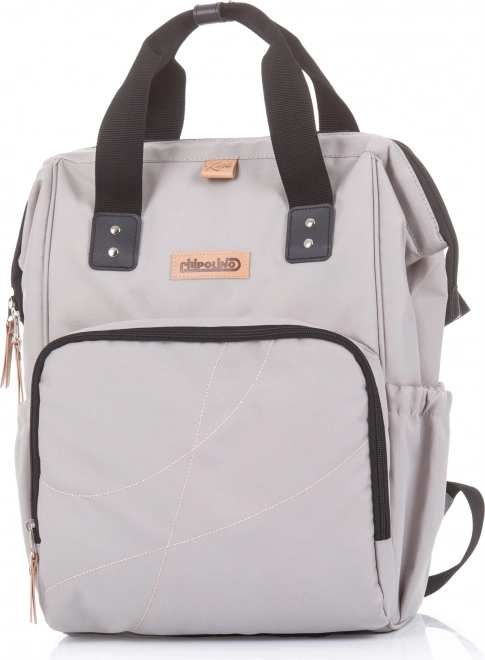 Chipolino Wickeltasche Rucksack Schwarzes Leder – Sand