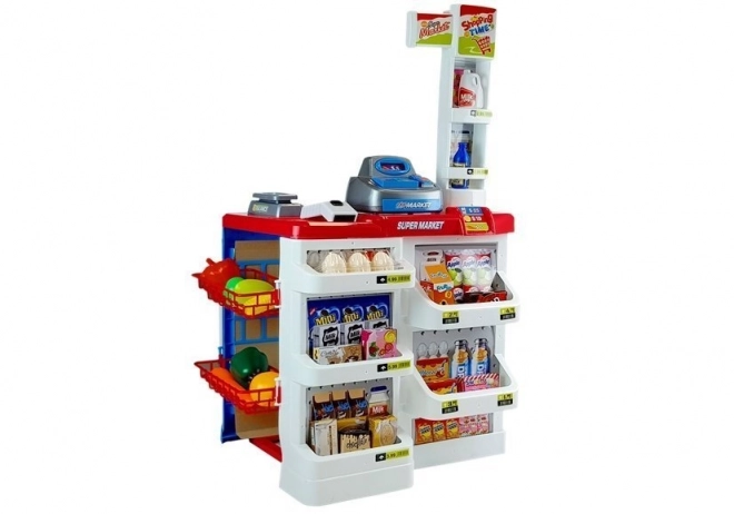 Spielzeug Supermarkt mit Einkaufswagen und Kassenscanner
