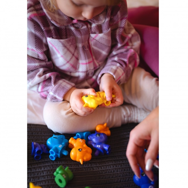 Lernspiel Einhorn Zahlen und Farben Montessori Set