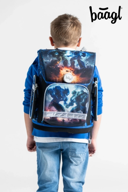 Baagl Schulrucksack Set Ergo Roboter