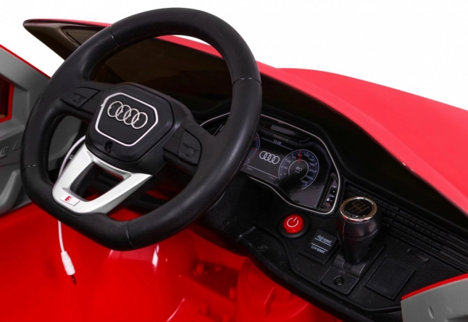 Audi Q8 Hebezeug für Kinder Batterie Rot + Fernbedienung + EVA + Langsamer Start + MP3 USB + LED-Diode