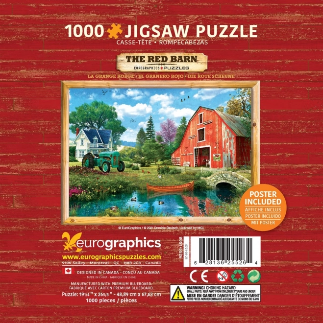 Eurographics Puzzle in Blechdose Rote Scheune 1000 Teile