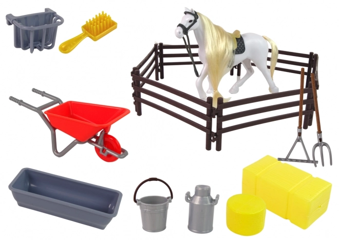 Pferd zum Pflegen mit Zubehör und Stall