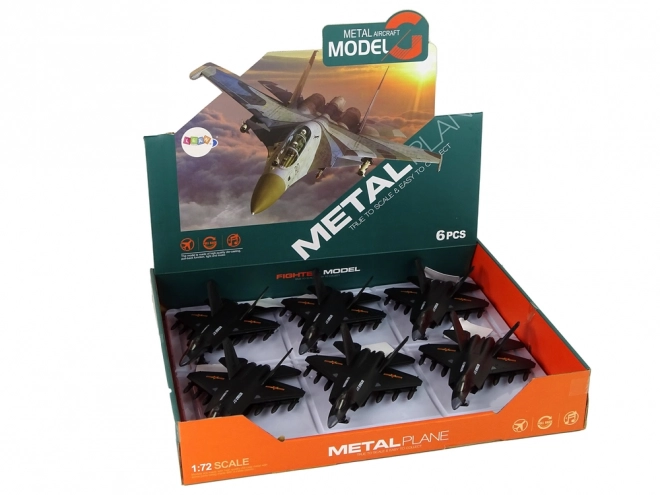 Schwarzes Reibungsmodellflugzeug 1:72