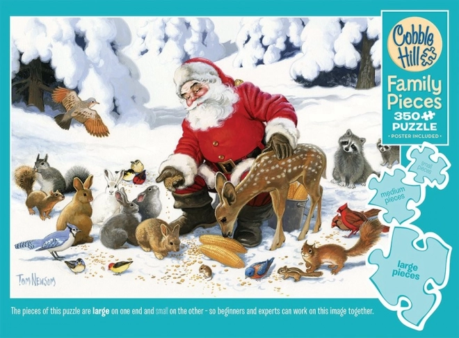 Cobble Hill Familienpuzzle Weihnachtsmann mit tierischen Freunden 350 Teile