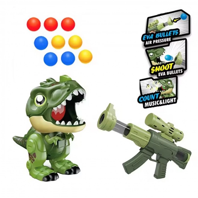 Interaktiver Schaumstoff-Kugelblaster mit Dinosaurier