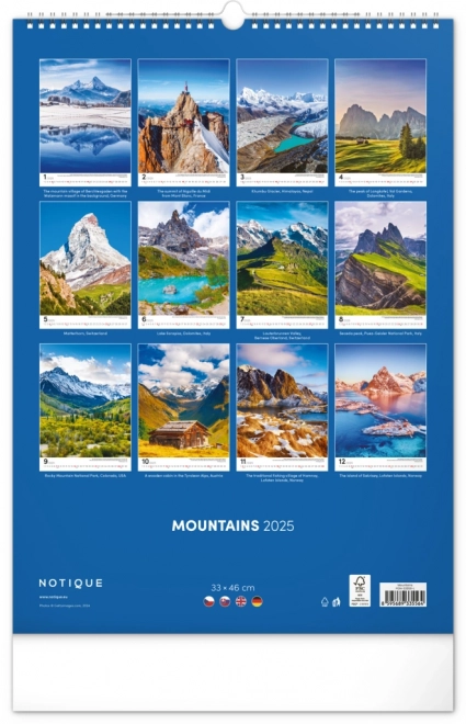 Notique Wandkalender Berge 2025