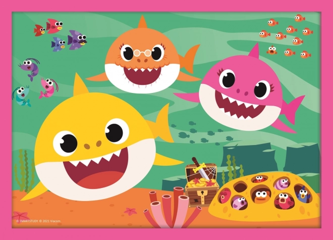 Puzzle Baby Shark Familie 4-in-1