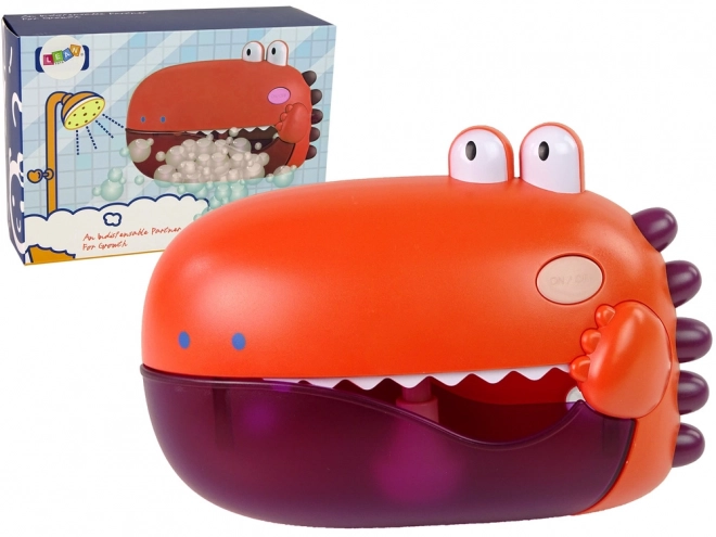 Badspielzeug für Kinder Dino - roter Blasengenerator mit Batterie