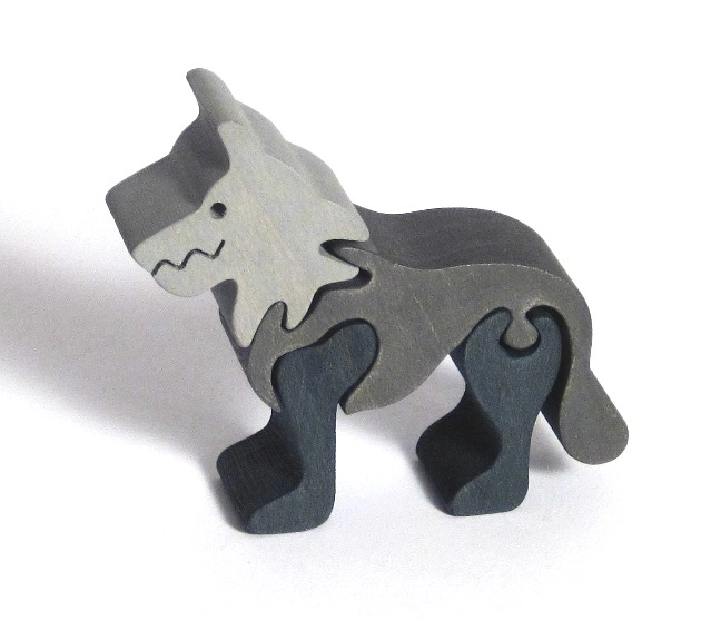 Fauna Holzpuzzle Einlegepuzzle Kleiner Wolf