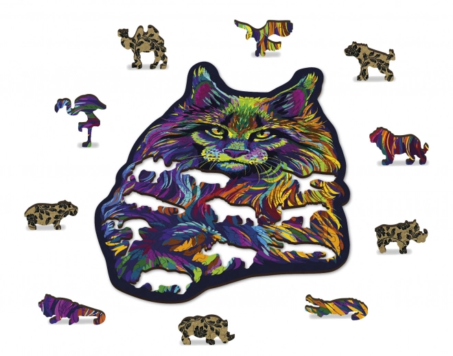 Holzpuzzle Regenbogen Wilde Katze 140 Teile