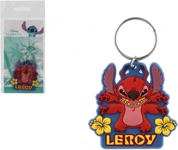 Schlüsselanhänger Lilo & Stitch rot Gummi