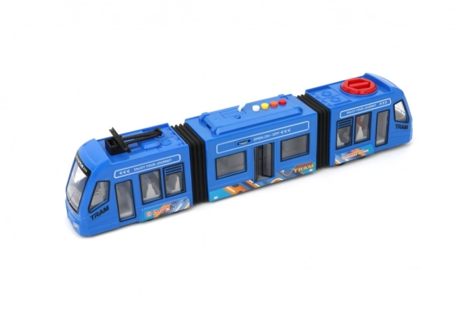 Blauer Straßenbahnmodell 1:16