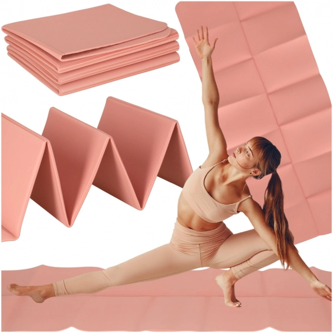 Faltbare Yogamatte Rosa 183x61x0,4 cm