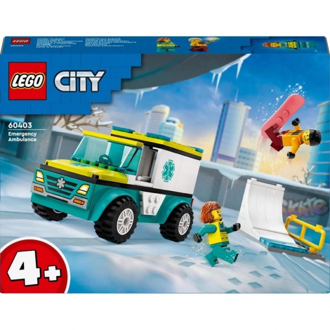 Lego City Sanitärwagen und Snowboarder