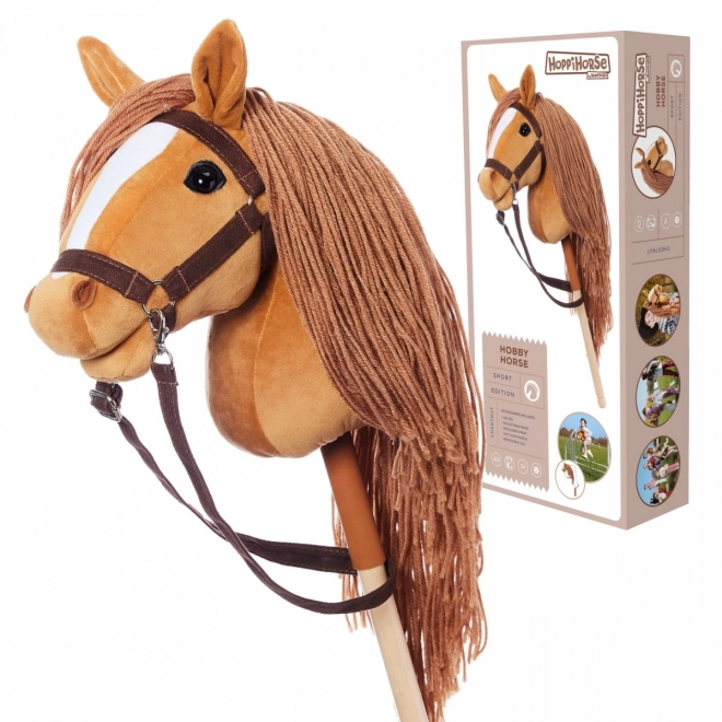 Holzpferd auf Stab Hobby Horse HOPPIHORSE Kastanienbraun