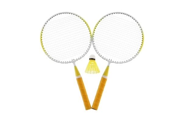 Kinder-Badminton-Set Metall/Plastik mit zwei Schlägern und Federball