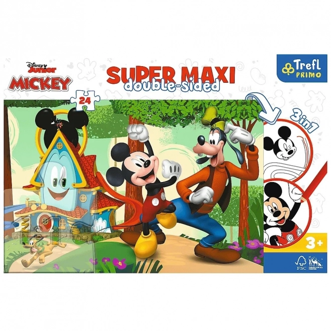 Beidseitiges Puzzle MICKEY CLUBHOUSE Maxi 24 Teile