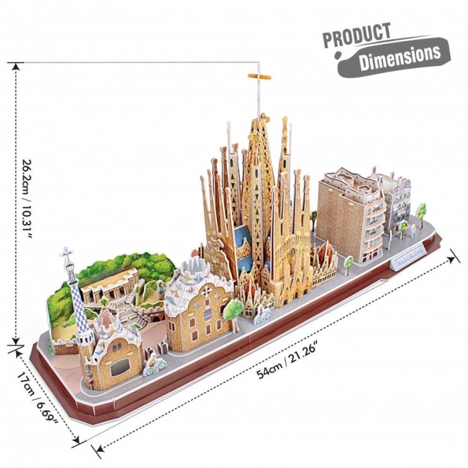 3D Panorama Puzzle Barcelona von CubicFun