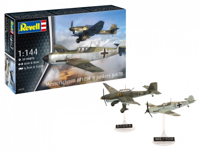 Messerschmitt Bf 109E und Junkers Ju 87B Modellbausatz 1/144