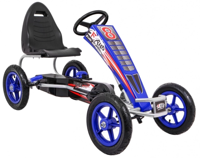 Gokart Full Ahead AIR mit Pedalen für Kinder ab 3 Jahren Blau + Sitzverstellung + Aufblasbare Räder + Handbremse