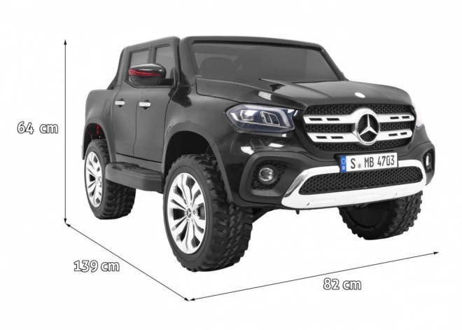 Mercedes Benz Klasse X für Kinder schwarz + Fernbedienung + 4x4 + MP4 + Träger für Gepäck + LED + EVA