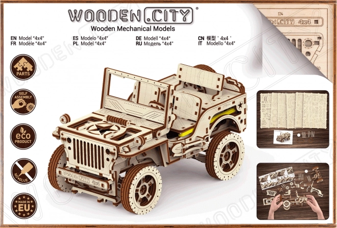 3D Holzpuzzle Geländewagen Jeep 4x4