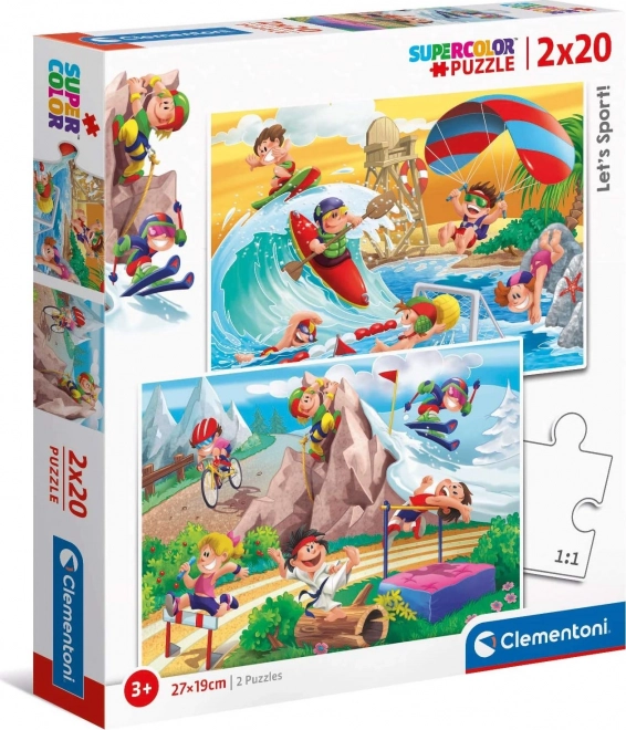 Clementoni Puzzle 2x20 Teile - Sportabenteuer