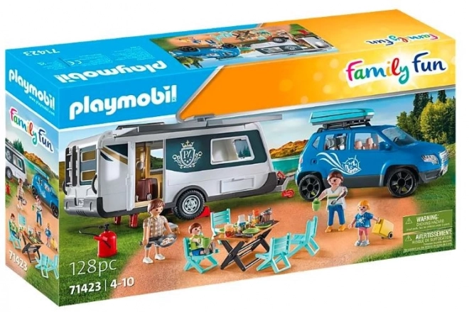 Familienausflug Wohnmobil und Auto Set