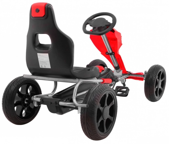 Grand Ride Tret-Gokart für Kinder 3+ Rot + EVA Räder + Verstellbarer Sitz + Handbremse