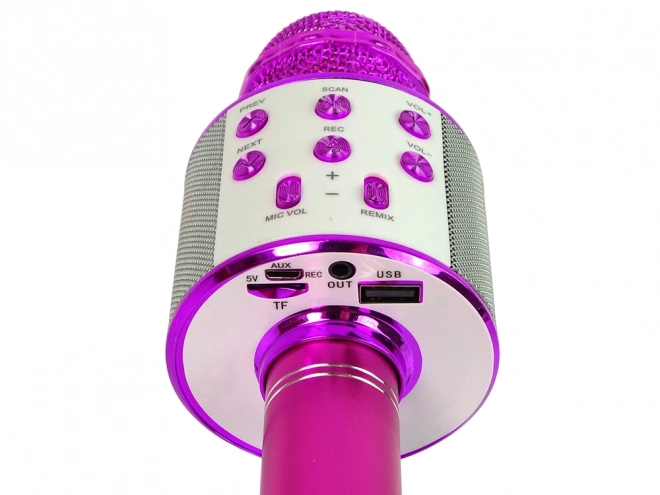 Kabelloses USB-Karaoke-Mikrofon mit Lautsprecher Pink