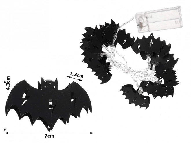 10 LED Halloween Lichterkette mit Fledermäusen 200 cm