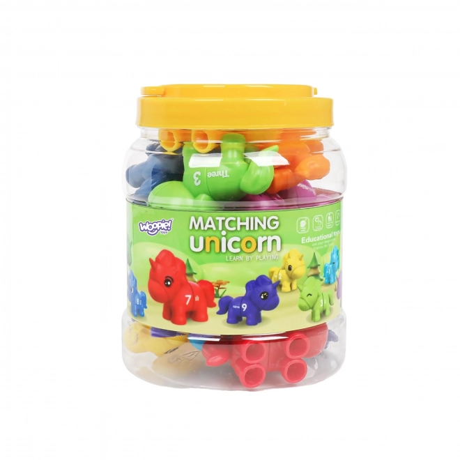Lernspiel Einhorn Zahlen und Farben Montessori Set
